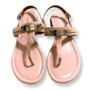 COACH pink patent leather sandals